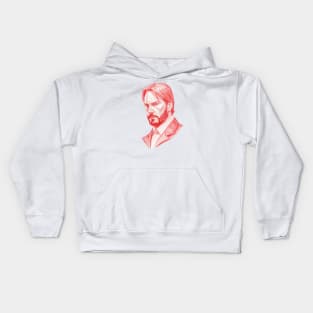 John Wick's Face Sketch Kids Hoodie